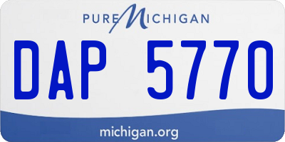 MI license plate DAP5770