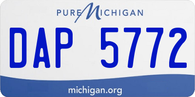 MI license plate DAP5772