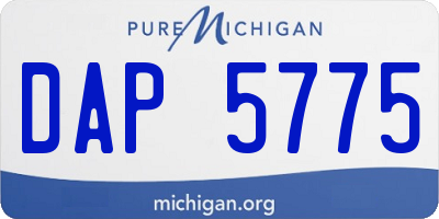 MI license plate DAP5775