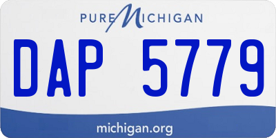 MI license plate DAP5779