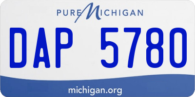 MI license plate DAP5780
