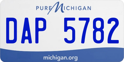 MI license plate DAP5782