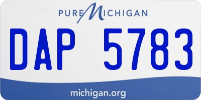 MI license plate DAP5783