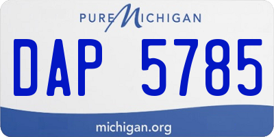 MI license plate DAP5785