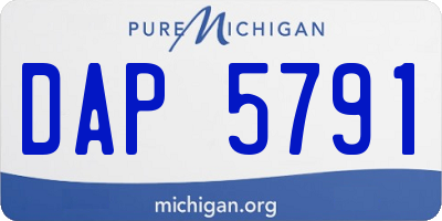 MI license plate DAP5791