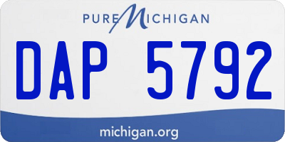 MI license plate DAP5792