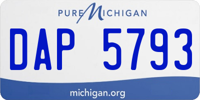 MI license plate DAP5793