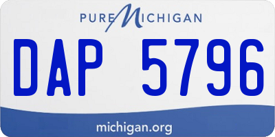 MI license plate DAP5796