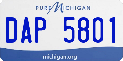 MI license plate DAP5801