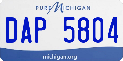 MI license plate DAP5804