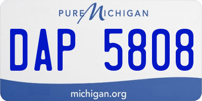 MI license plate DAP5808