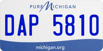 MI license plate DAP5810