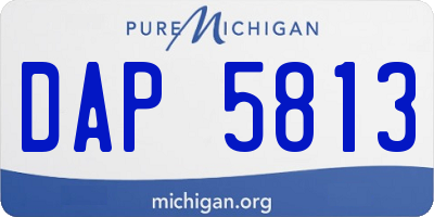 MI license plate DAP5813