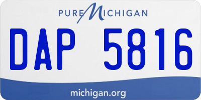 MI license plate DAP5816