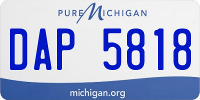 MI license plate DAP5818