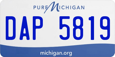 MI license plate DAP5819