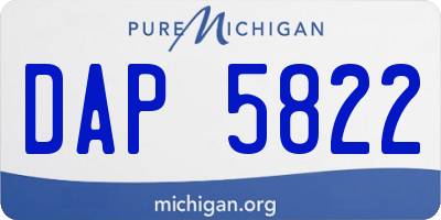 MI license plate DAP5822