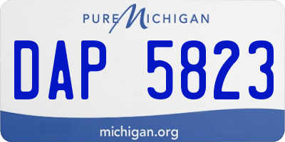 MI license plate DAP5823