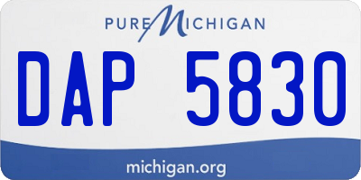 MI license plate DAP5830