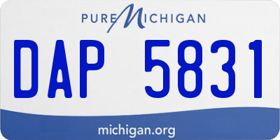 MI license plate DAP5831
