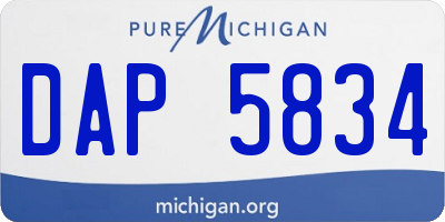 MI license plate DAP5834