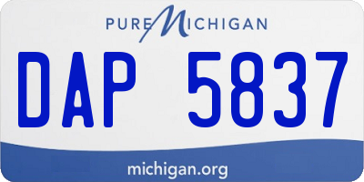 MI license plate DAP5837