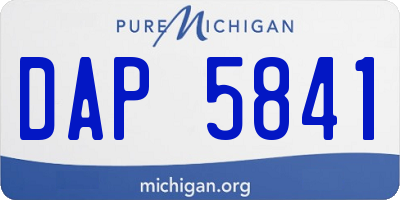 MI license plate DAP5841