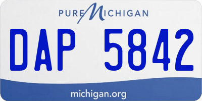 MI license plate DAP5842