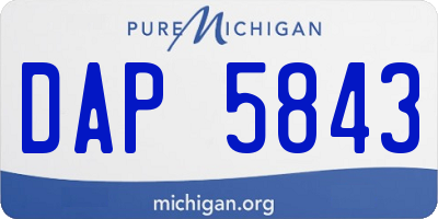 MI license plate DAP5843