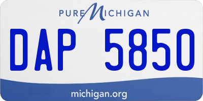 MI license plate DAP5850
