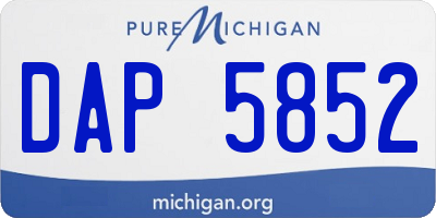 MI license plate DAP5852