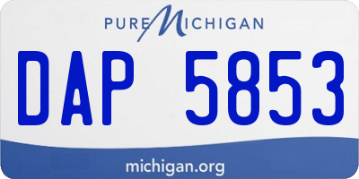 MI license plate DAP5853