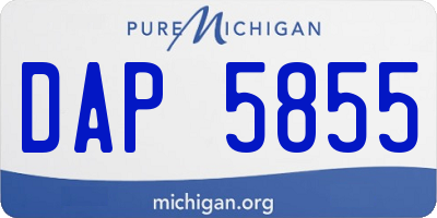 MI license plate DAP5855