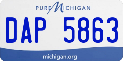 MI license plate DAP5863