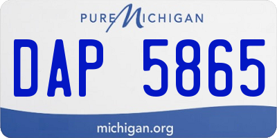 MI license plate DAP5865
