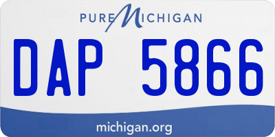 MI license plate DAP5866