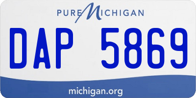 MI license plate DAP5869