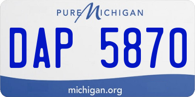 MI license plate DAP5870