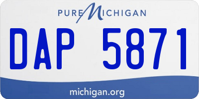 MI license plate DAP5871