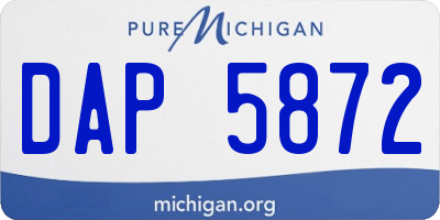 MI license plate DAP5872