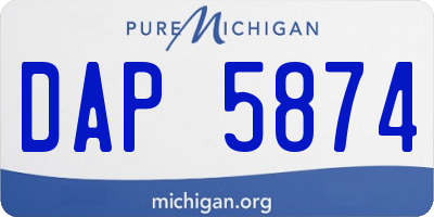 MI license plate DAP5874