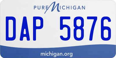 MI license plate DAP5876