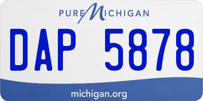 MI license plate DAP5878