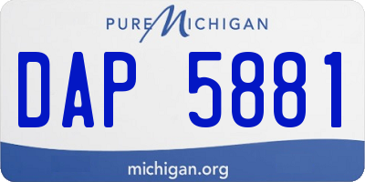 MI license plate DAP5881