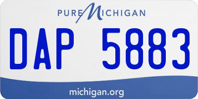 MI license plate DAP5883