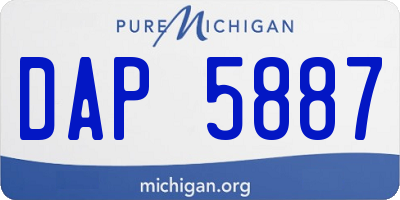 MI license plate DAP5887