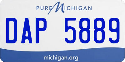 MI license plate DAP5889