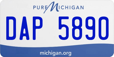 MI license plate DAP5890