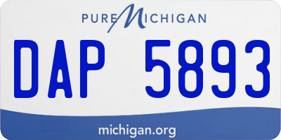 MI license plate DAP5893