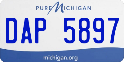 MI license plate DAP5897